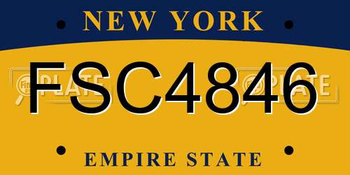 FSC4846 New York License Plate