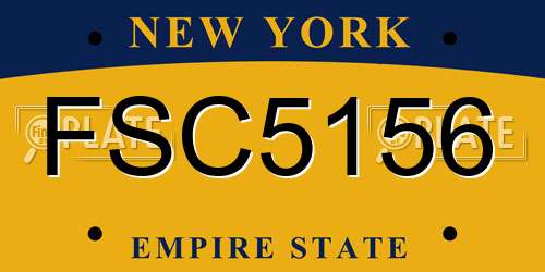 FSC5156 New York License Plate