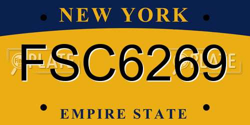 FSC6269 New York License Plate