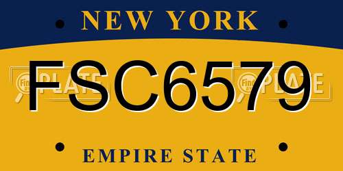 FSC6579 New York License Plate
