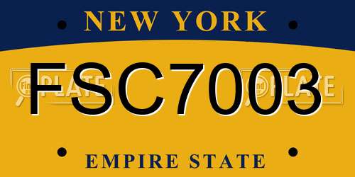 FSC7003 New York License Plate