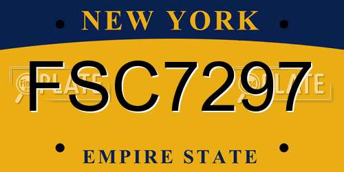 FSC7297 New York License Plate