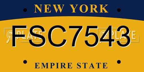 FSC7543 New York License Plate