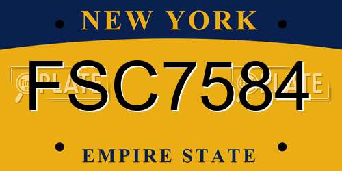 FSC7584 New York License Plate