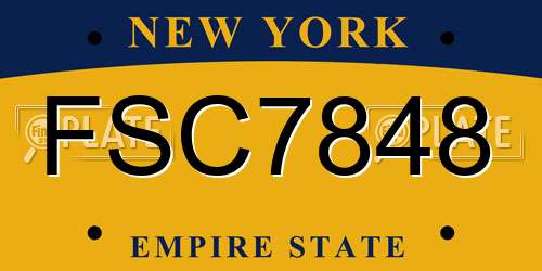 FSC7848 New York License Plate