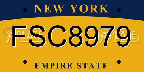 FSC8979 New York License Plate