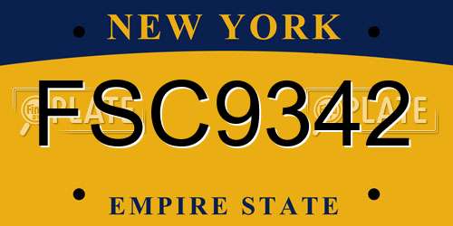 FSC9342 New York License Plate