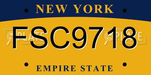FSC9718 New York License Plate