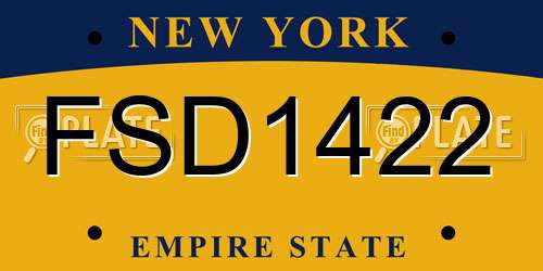 FSD1422 New York License Plate