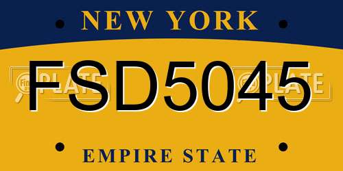 FSD5045 New York License Plate