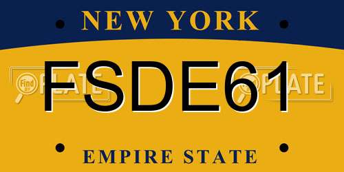 FSDE61 New York License Plate