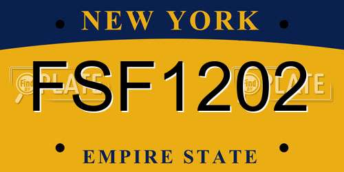 FSF1202 New York License Plate