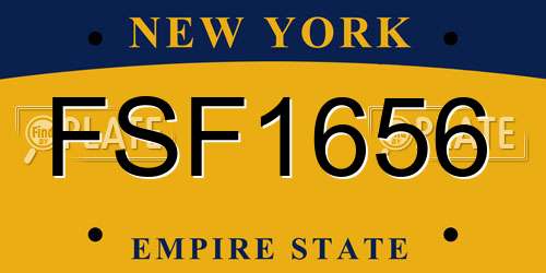 FSF1656 New York License Plate