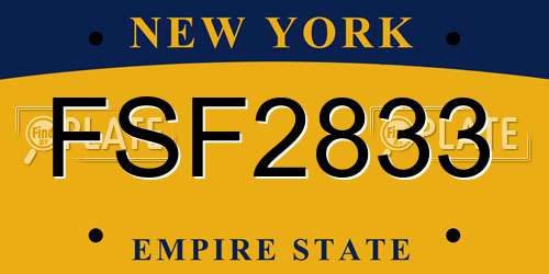 FSF2833 New York License Plate