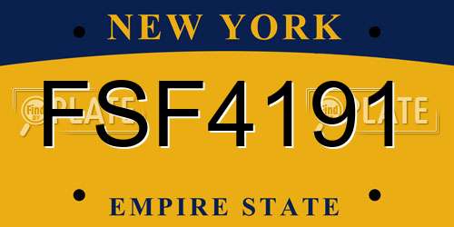 FSF4191 New York License Plate
