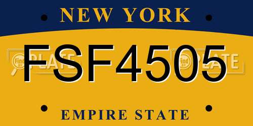 FSF4505 New York License Plate