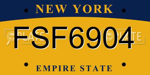 FSF6904 New York License Plate