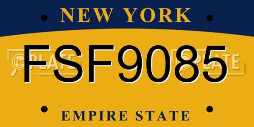 FSF9085 New York License Plate