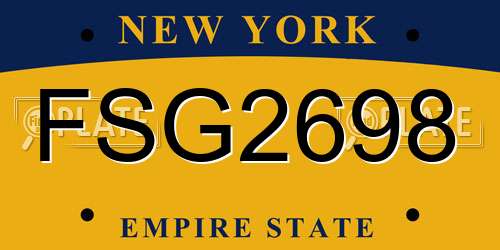 FSG2698 New York License Plate