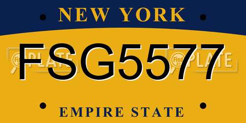 FSG5577 New York License Plate