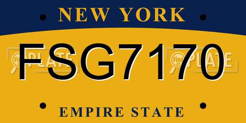 FSG7170 New York License Plate