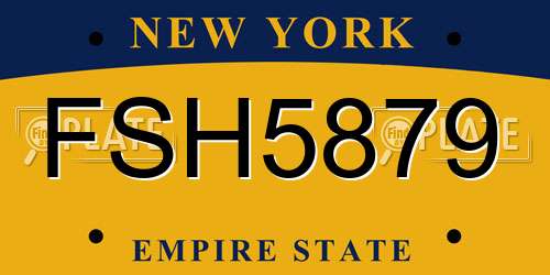 FSH5879 New York License Plate