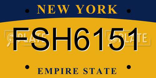 FSH6151 New York License Plate