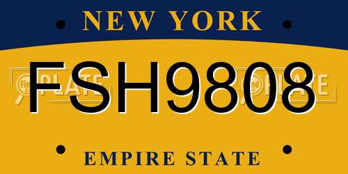 FSH9808 New York License Plate