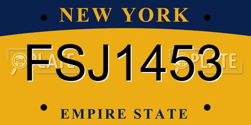 FSJ1453 New York License Plate