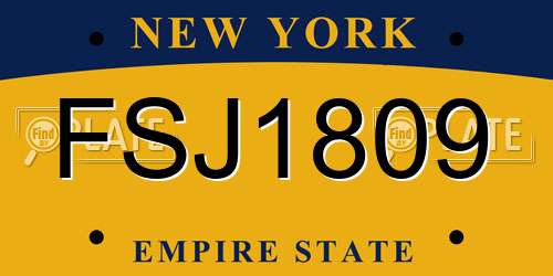 FSJ1809 New York License Plate