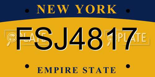 FSJ4817 New York License Plate