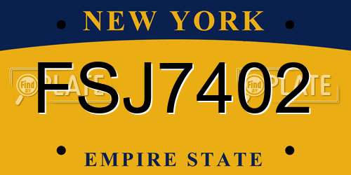 FSJ7402 New York License Plate