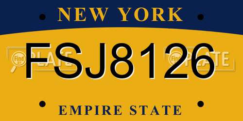 FSJ8126 New York License Plate