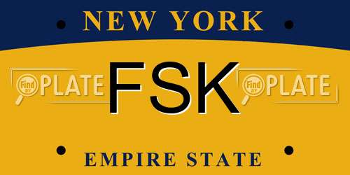 FSK New York License Plate