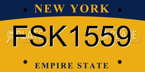 FSK1559 New York License Plate