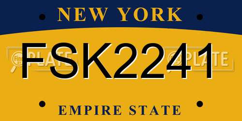 FSK2241 New York License Plate