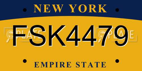 FSK4479 New York License Plate