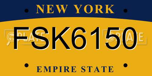 FSK6150 New York License Plate