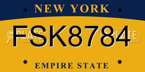 FSK8784 New York License Plate