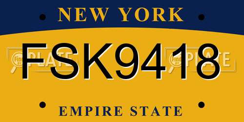 FSK9418 New York License Plate