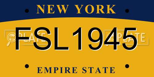 FSL1945 New York License Plate