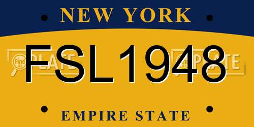 FSL1948 New York License Plate