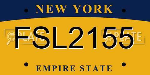 FSL2155 New York License Plate