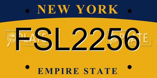 FSL2256 New York License Plate