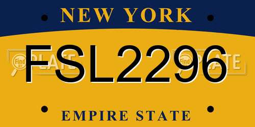 FSL2296 New York License Plate
