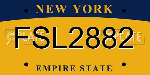 FSL2882 New York License Plate