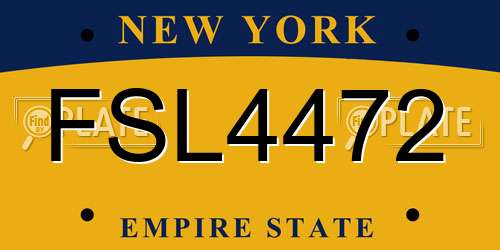 FSL4472 New York License Plate
