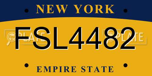 FSL4482 New York License Plate