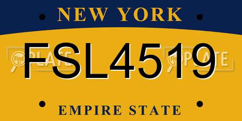 FSL4519 New York License Plate
