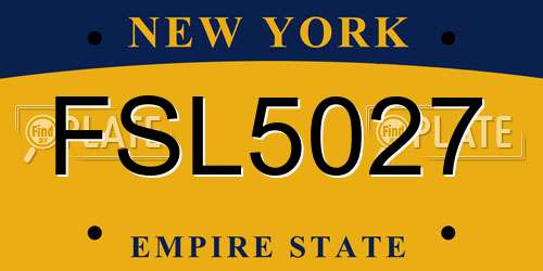 FSL5027 New York License Plate